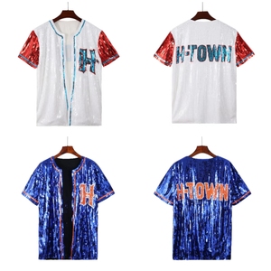 Magliette con Paillettes Blu Houston per il Giorno della Partita, T-Shirt Personalizzate con Paillettes per Squadre di Football, Cardigan con Cerniera - Product Image 6