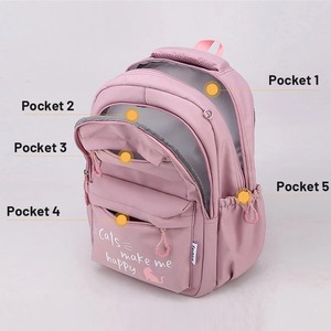 Sac à dos scolaire Kawaii pour filles grand sac de voyage imperméable portable Mochilas Escolares Teens College Students avec dessin animé - Product Image 2