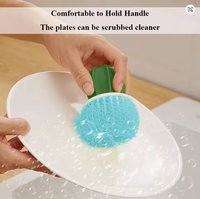 1 pièce Brosse de nettoyage pour vaisselle Cactus à couleur dégradée - Multifonctionnelle, antibactérienne, en plastique durable, avec boule de nettoyage nano pour cuisine