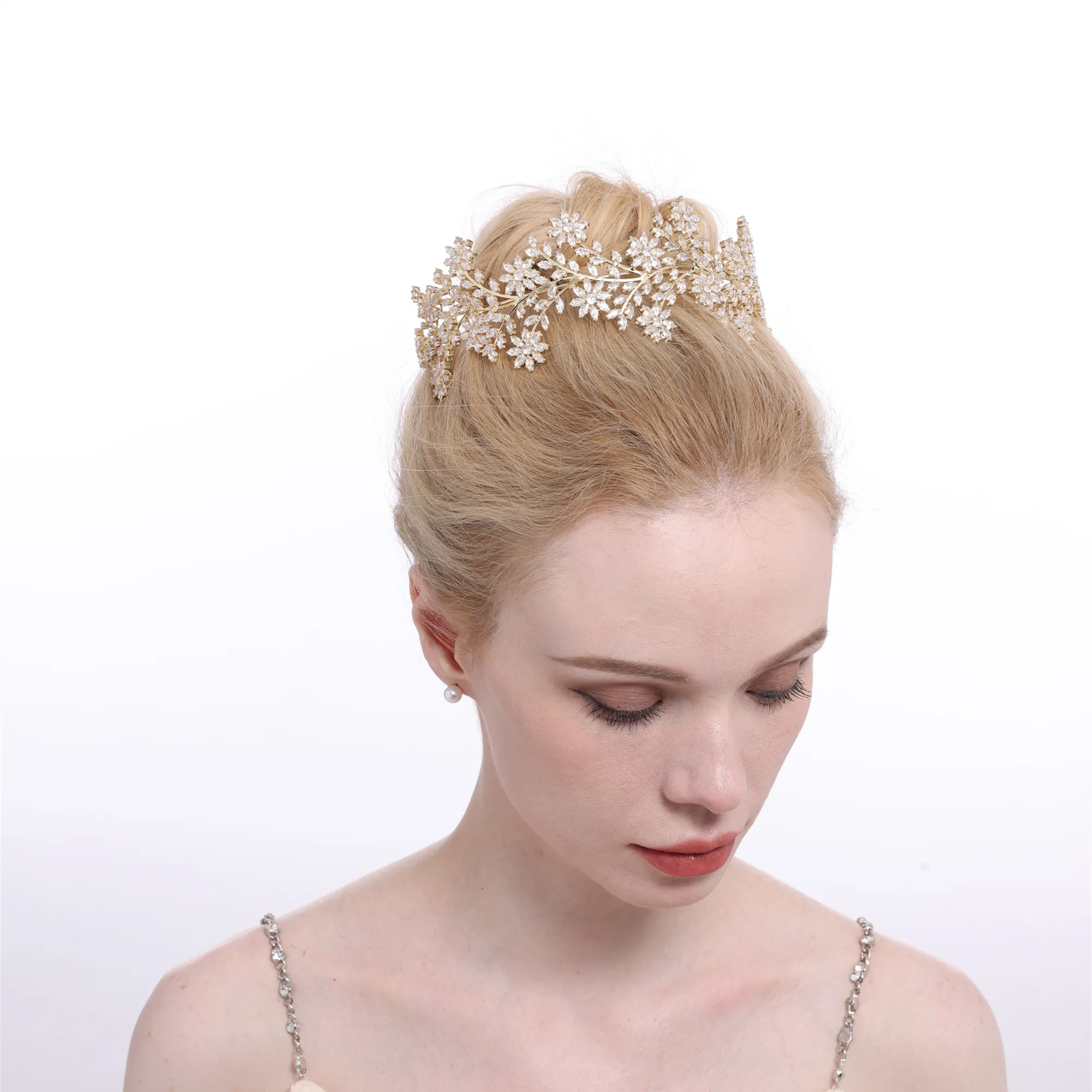 New Korean women Pageant Jewelry Hair Accessories Cubic Zirconia bride Wedding Bridal zircon tiaras crowns