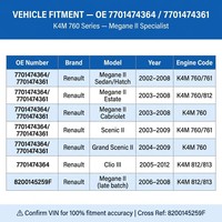 Ensemble de culasse K4M 7701474364 7701474361 Renault Mégane 2 Scénic II Grand Scénic Clio III 1.6 16V K4M760 VVT Complet