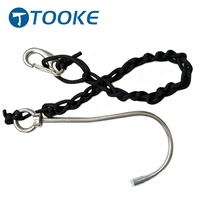 Hameçon de plongée sous-marine en acier inoxydable pour courant, avec ligne et clip, pour une plongée en courant sécurisée et un sport sous-marin.