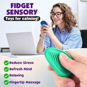 Nouveaux jouets sensoriels anti-stress pour enfants et adultes, 6 pièces, en silicone, pierres de méditation, jouet de voyage pour l'autisme, adolescents, apaisement, calme, anxiété, fidgets - Product Image 2