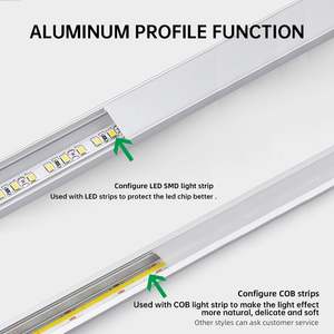 Perfil en T de Aleación de Aluminio Pulido 6063 para Iluminación LED Empotrada en Techo y Pared, Uso Industrial, Tiras de Color Personalizado, 3 Años de Garantía - Product Image 2
