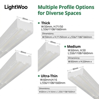 Luminaire linéaire LED ultra-fin à visière rhombique en PC, haute efficacité 200lm/W UGR19, pour bureau, entrepôt, supermarché, garage, salle de sport