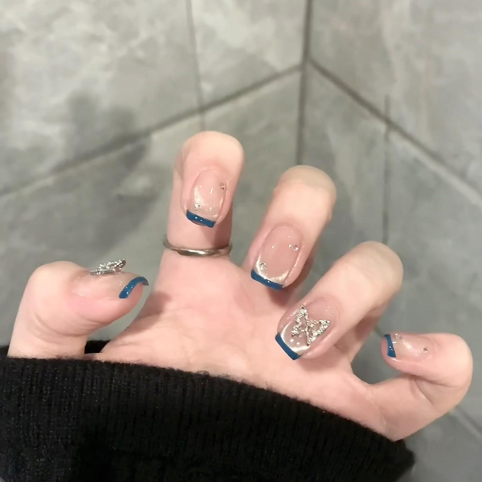 BY1792 Blue Pattern Gold Wings