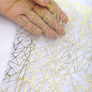 Microstar 28*500cm or estampage <span class=keywords><strong>Net</strong></span> gaze soie Polyestar chemin de Table anniversaire fête de mariage décoration nappe décorative - Product Image 4