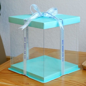 Transparent Clear <b>Plastic</b> Square Cake Packaging <b>Box</b> for Wedding Pop Bakery Cake <b>Display</b> Paper Boxes Embossing Varnishing Food - Product Image 6