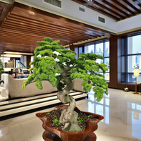 Grand arbre artificiel en pin bonsaï de luxe de 1,7 m, écologique, décoratif pour l'intérieur/l'extérieur, en fibre de verre + plastique