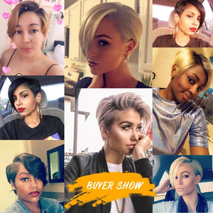 Vente en gros 100% vierge blonde dentelle perruque avec des couleurs de surbrillance partie incurvée Remy cheveux brésiliens pour les femmes minimum de commande 1 pièce - Product Image 6