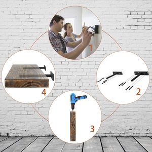 Giá Đỡ Nổi Giá Đỡ Gỗ Che Giấu Giá Đỡ Gắn Rèm Bằng Thép Cứng Giá Đỡ Ẩn Màu Đen Kim Loại - Product Image 6