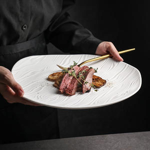 Kualitas baik unglaze putih pernikahan restoran makanan piring saji makanan pembuka prasmanan porselen piring keramik dalam jumlah besar - Product Image 1