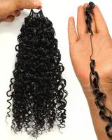 Extensions de cheveux humains au crochet, non traités, sans nœuds, pré-séparées, boucles Pixie, invisibles, pour femmes noires