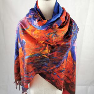 नई गर्म फैशन तेल पेंटिंग डिजिटल प्रिंट शॉल मल्टी स्टाइल कस्टमाइना स्कार्फ - Product Image 1