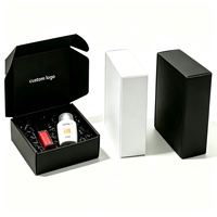 Maßgefertigte Schwarze Wellpappe-Geschenkbox mit Papierfüllung Umweltfreundliche Verpackung für Kosmetik Lippenstift Hautpflegeprodukte