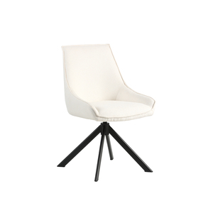 Silla Giratoria Moderna de Tela Bouclé con Base Piramidal de Metal para Sala de Reuniones - Product Image 1