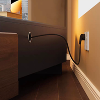 Meuble TV moderne en bois massif avec table basse intégrée, rangement à tiroirs, longueur réglable, trous pour câbles, multifonctionnel pour salon et salle à manger
