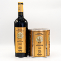 Vente en gros d'étiquette de vin en étain autocollant d'alcool adhésif personnalisé en relief aluminium étain vin bourgogne étiquette d'alcool en métal