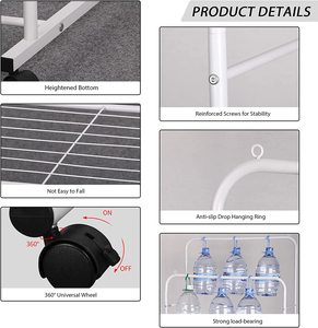 Support de suspension de vêtements à tige Mobile, <span class=keywords><strong>étagère</strong></span> à vêtements Standard <span class=keywords><strong>Simple</strong></span> et tendance, présentoir de magasin de vêtements à 4 roues - Product Image 6