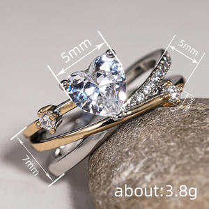 Anello con Diamante Taglio Cuore A152 in Oro Bianco, Diamante Naturale Colore G, Anello di Fidanzamento per Donna - Product Image 4