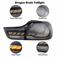Feux arrière OLED Dragon Scale avec lentille fumée, clignotant ambre et feux de recul blancs pour BMW Série 4 M4, vente en gros d'usine OEM