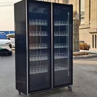 Vitrine réfrigérée commerciale pour boissons, présentoir vertical en verre pour bières et vins, idéal pour les magasins d'alcool