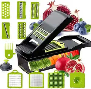 Cortador Manual de verduras para cocina, máquina peladora de patatas y frutas de plástico en línea, 12 en 1