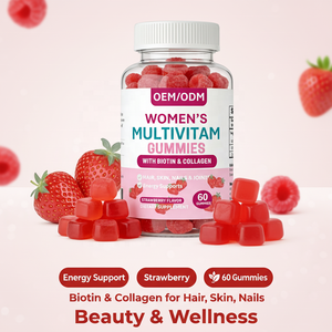 Multivitaminico per Donne Adulte 60 Gommose |   Integratore di Biotina e Collagene alla Fragola per Capelli, Pelle, Energia e Miglioramento della Densità Ossea - Product Image 4