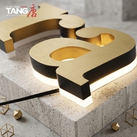 Letras LED Retroiluminadas Doradas de Acero Inoxidable Personalizadas, Impermeables IP65, Opciones Multicolor, Decoración Publicitaria para Bares y Oficinas