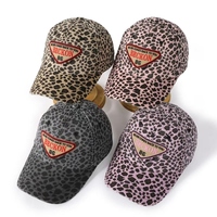 Gorra de béisbol personalizada de alta calidad con logotipo de imagen Vintage, gorra de algodón de 6 paneles, gorra de papá de leopardo con logotipo bordado informal a la moda Unisex
