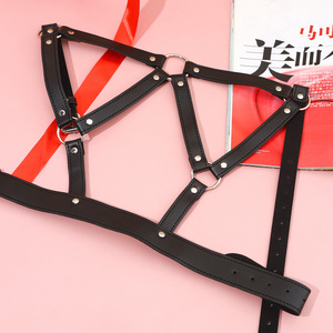 Adult leather sex toys, <b>gags</b>, leather jackets, silicone chains, adjustable clothing, PU nipple clamps, <b>rings</b>, women's clothing - Product Image 3