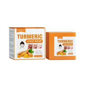 새로운 도착 자연 유기 Turmerci 비누 얼굴 클렌징 비누 바디 얼굴 손 OEM 감소 여드름 수제 비누