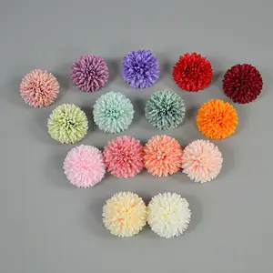 Cabeza de crisantemo africano, 18 colores, 7CM, decoración de arco para evento de boda, flores artificiales, bolas de pompón