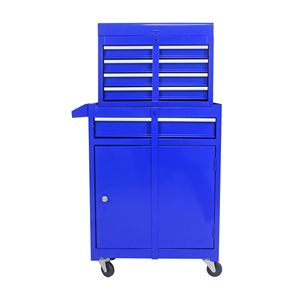 Carro de pecho de herramienta rodante desmontable de 5 cajones DB Blue con gabinete inferior y estante ajustable - Product Image 4