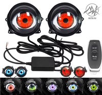 Nouveaux feux LED dynamiques Devil Eyes 12V-36V pour phares de voiture, 7 modes/33 modes avec lentille, télécommande