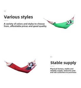 Hamac balançoire d'extérieur en tissu maille de soie glacée teint en fil avec barres courbées et conception anti-basculement, équipement de camping et de voyage, vente en gros pour l'exportation - Product Image 6