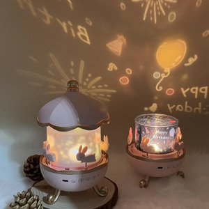 New Design Rechargeable Projector Night <b>Light</b> 360 Degree Rotary Romantic Music Box Projection Lamp for Holiday Gifts - Product Image 2