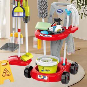 Ensemble de jeu de nettoyage domestique pour enfants, kit de ménage pour tout-petits, <span class=keywords><strong>chariot</strong></span>, <span class=keywords><strong>balai</strong></span>, <span class=keywords><strong>jouet</strong></span> de nettoyage avec aspirateur - Product Image 4