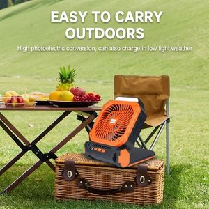 Ventilador Solar para Camping, Motor sin Escobillas, Carga USB, Mini Portátil, Gran Potencia, Batería de 6000mAh, 12+ Horas de Autonomía, 36/45 dB de Ruido - Product Image 6