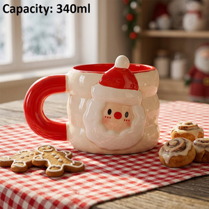 340ml Christmas Ceramic Coffee <b>Mugs</b> Santa Claus And <b>Tree</b> Design Cartoon Style Heat Resistant Gift For Holiday - Product Image 2