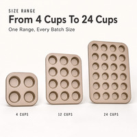 Moule à muffins en acier inoxydable pour 12 tasses, plateau de cuisson pour cupcakes, réutilisable, résistant au four