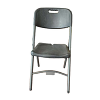 Vente en gros en usine Chaise pliante en plastique HDPE de haute qualité avec texture en bois pour intérieur et extérieur