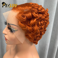 Perruques en cheveux humains en gros, cheveux vietnamiens, perruques Lace Front 13x4 pour femmes, perruque coupe pixie colorée 350, perruques en cheveux humains Remy