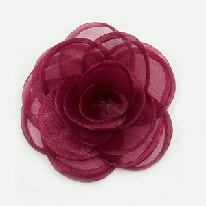 Fleur en organza tridimensionnelle de 10 cm faite à la main, côté brûlé, côté cuit, fleur de rose pour accessoires de vêtements de mariée DIY - Product Image 4