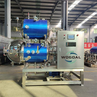 Stérilisateur industriel de cornue de viande en boîte à vapeur d'autoclave horizontal automatique