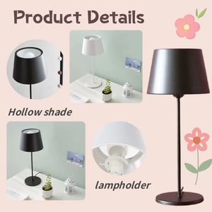 Lámpara de mesa de lectura LED sencilla, pantalla metálica, cuerpo de hierro minimalista para dormitorio, sala de estar, estudio, oficina, alimentación de CA, entrada de Base de bombilla E26 - Product Image 6