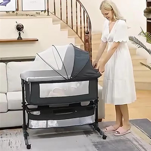 Cuna de Plástico para Bebé, con Cesta de Almacenamiento Plegable y Ruedas, Reduce la Fatiga de la Madre, Segura para Dormitorios Pequeños - Product Image 4