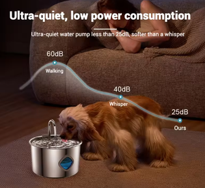 Bebedero Automático para Mascotas, Duradero, con LED, Impermeable, de Acero Inoxidable, con Fuente de Alimentación Recargable, Diseño de Flor - Product Image 4