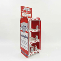 Présentoir de boissons personnalisé en gros à 4 niveaux en plastique avec impression sur panneau latéral pour la promotion en magasin de détail