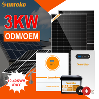 Système solaire hybride tout-en-un Sunroko 3000W 5Kw 6Kw 8000W 10Kw, système d'énergie solaire hors réseau pour la maison